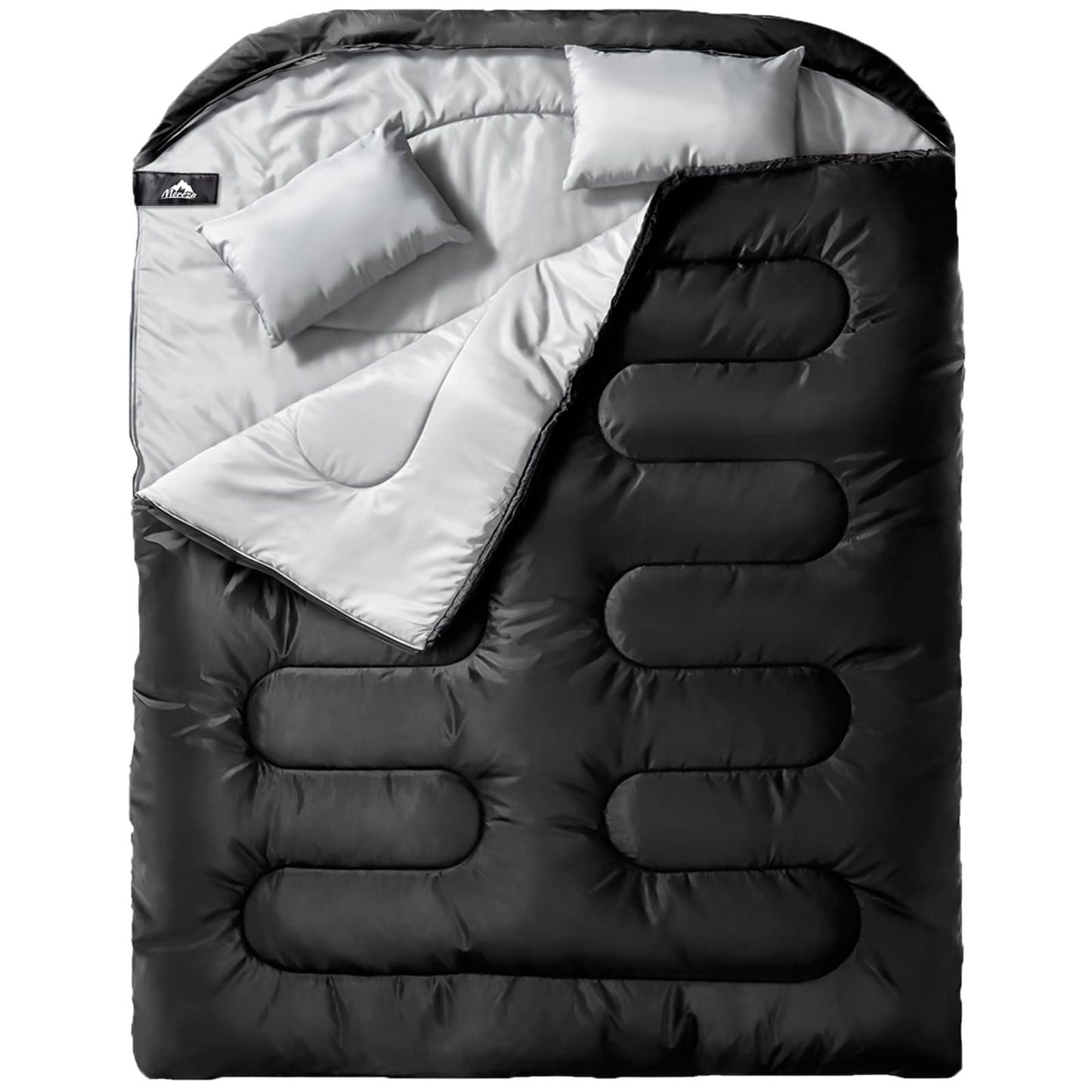 "XL Queen Size Double Sleeping Bag for Adults & Children with Pillow - Comfortable and Spacious Camping Sleep System"