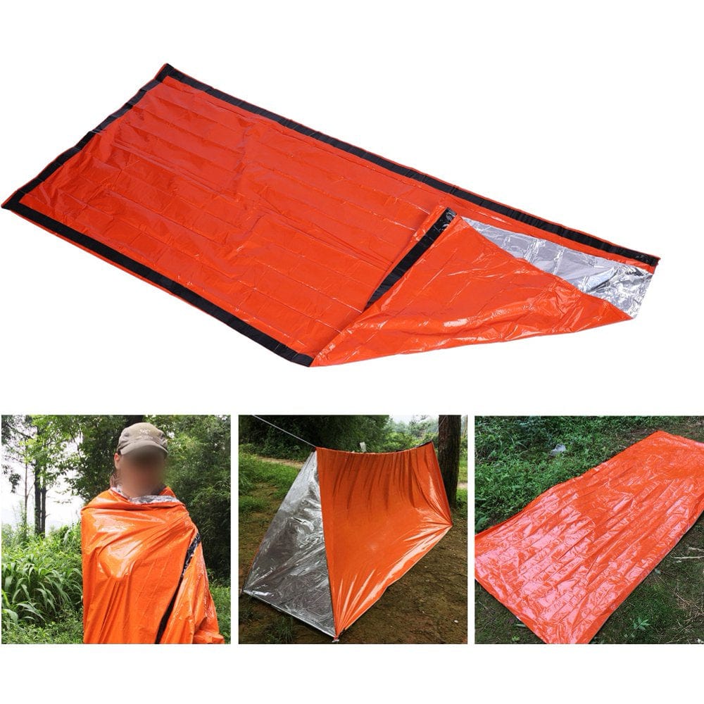 ANGGREK Reusable Emergency Sleeping Bag Thermal Waterproof Survival Camping Travel Orange, Emergency Sleeping Bag, Camping Sleeping Bag