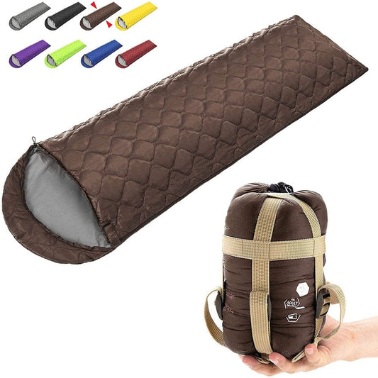Backpacking Sleeping Bag – Lightweight Warm Sleeping Bags for Adults, Kids & Couples – Ideal for Hiking, Camping & Outdoor Adventures – for 3 Seasons, Brown