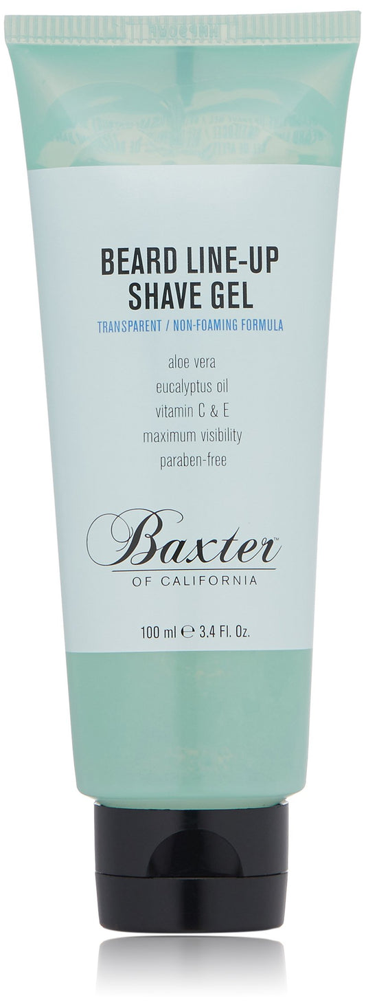 Baxter of California Beard Line-Up Shave Gel for Men |Non-Foaming | Paraben-Free | 3.4 fl. Oz.