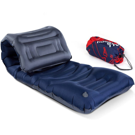 79” X 28”In Self-Inflating Sleeping Pad with Air Pillow Built-In Foot Pump Foam Mat Camping Foldable Camping Mattress