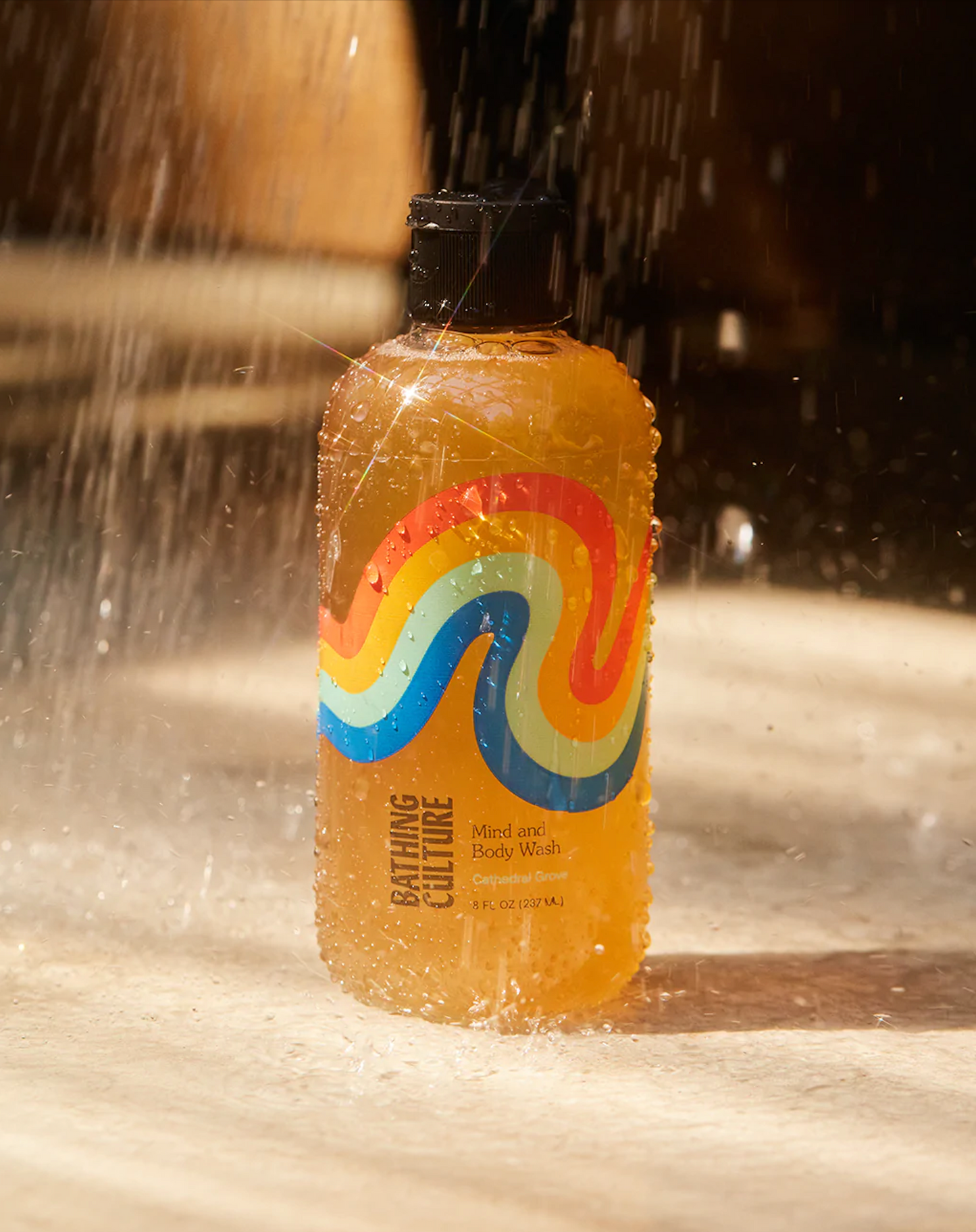 A bottle of Bathing Culture Mind and Body Wash, organic, biodegradable, all-purpose soap