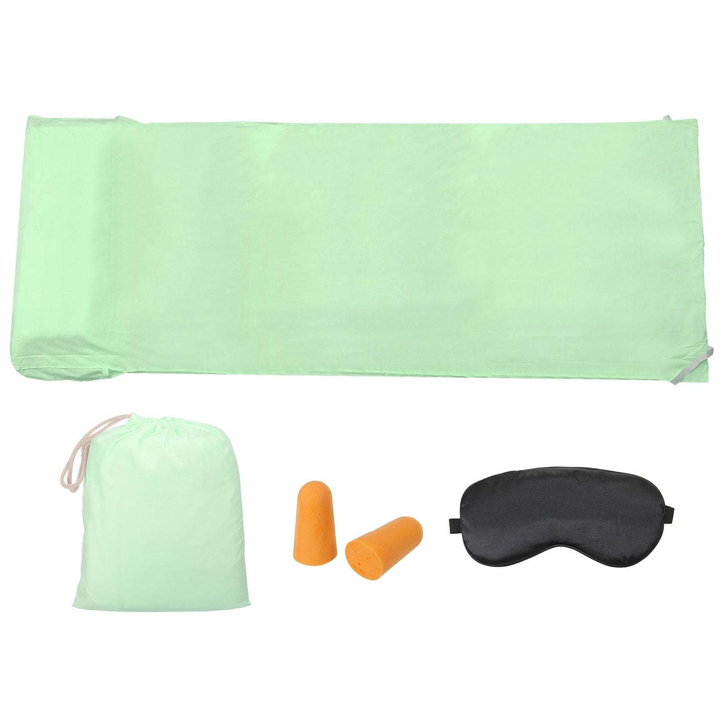 Uxcell 82.6x47 inch Sleeping Bag Liner Travel Hotel Camping Sleep Sheet Sack Set for Backpacking Light Green