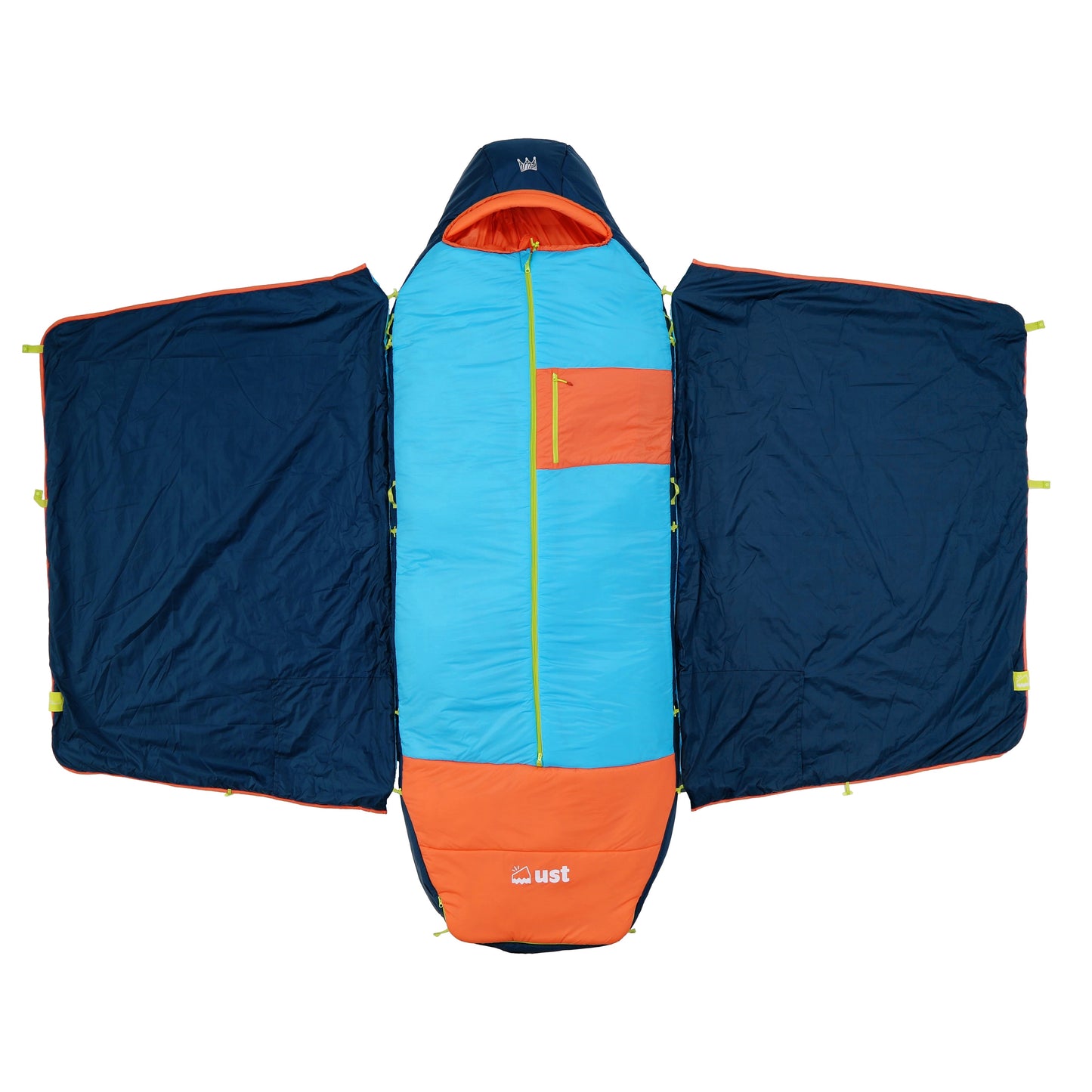 ust + Monarch Sleeping Bag Regular +17 Degree + Blue/Orange + Unisex